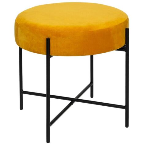 Taburete de terciopelo ocre «Arty» - Atmosphera créateur d'intérieur