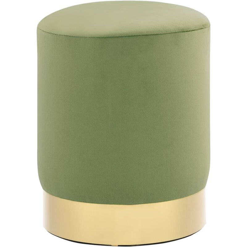 

Taburete de terciopelo verde mostaza y dorado - Verde