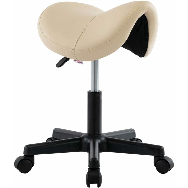 

vidaXL Taburete de trabajo de cuero sintético color crema - Crema