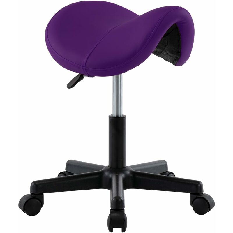 

vidaXL Taburete de trabajo de cuero sintético morado - Púrpura