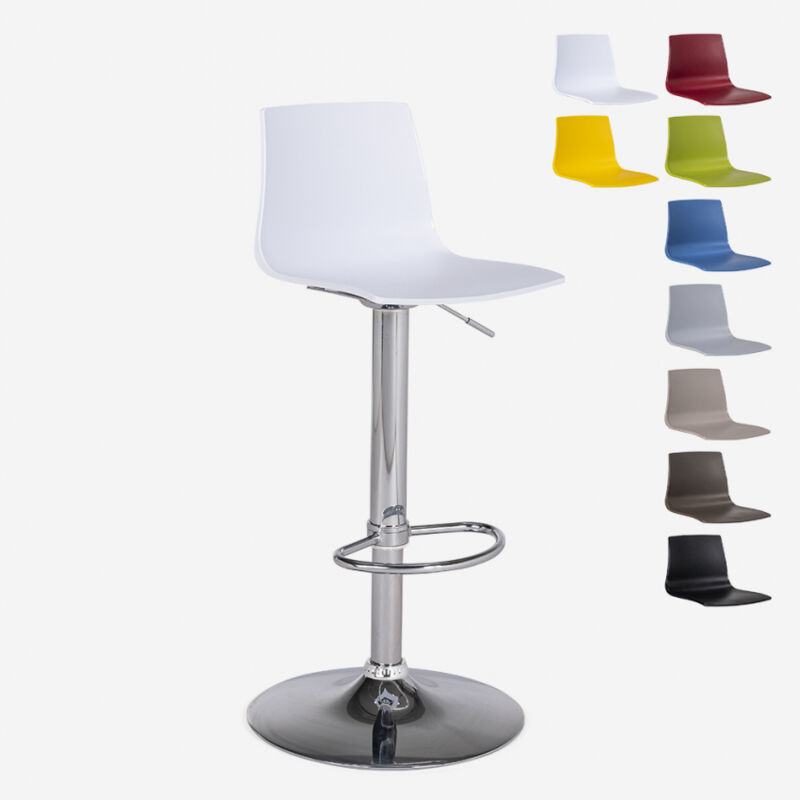 

Taburete diseño mate altura regulable cocina bar Grand Soleil Imola Matt | Blanco