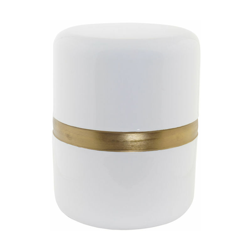 

Taburete DKD Home Decor Blanco Aluminio Dorado (34.5 x 34.5 x 45.5 cm)