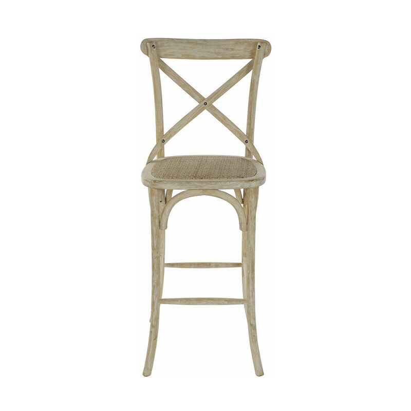 

BHD - Taburete DKD Home Decor Blanco Ratán Madera de olmo (48 x 55 x 116 cm)