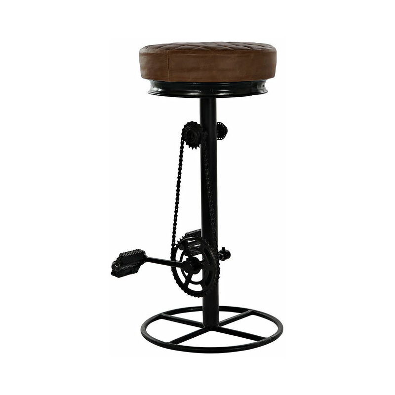 

Taburete DKD Home Decor Negro Cuero Metal Marrón claro (44 x 38 x 82 cm)