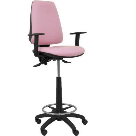 Taburete Elche S bali rosa brazos regulables