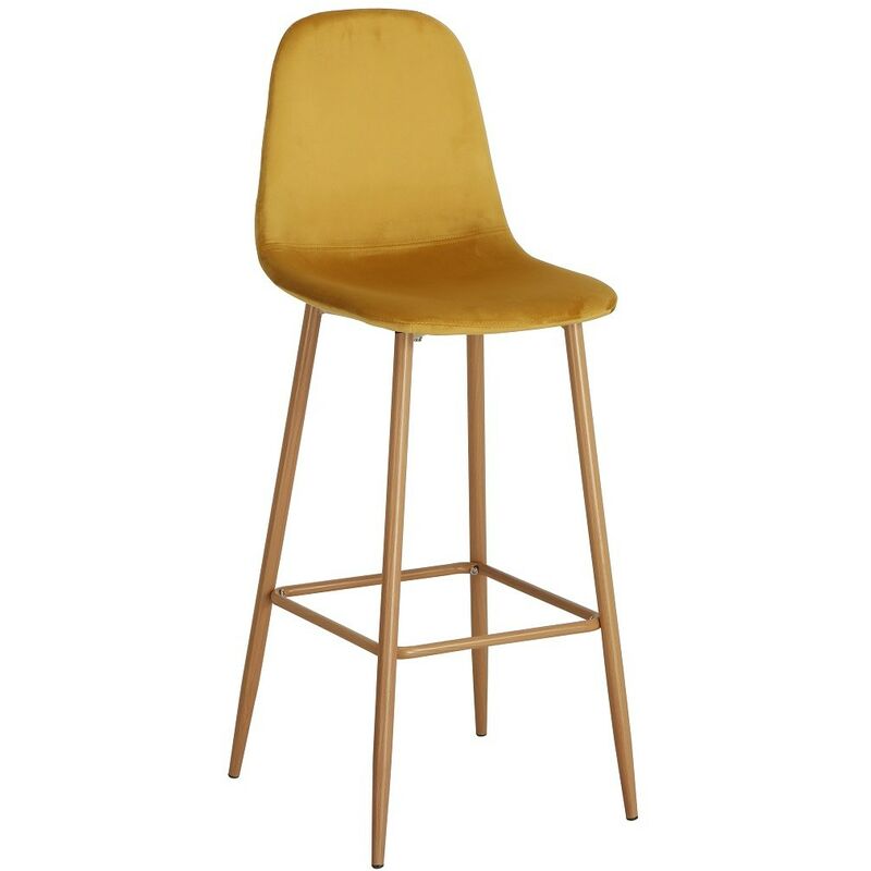 

Taburete EPOQUE, metal, terciopelo amarillo mostaza