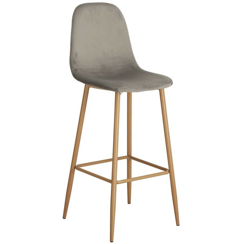 

Taburete EPOQUE, metal, terciopelo gris