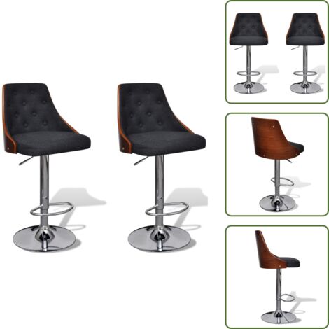 Taburete ergonómico - vidaXL Taburetes de bar 2 unidades de tela con altura ajustable - Taburete de barra