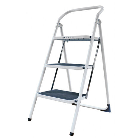 Taburete Escalera R.Te-17.3 Peldaños   - Escalera Taburete blanca