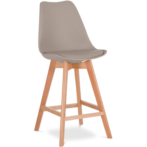 Taburete Estilo Escandinavo - Patas de Madera - Denisse