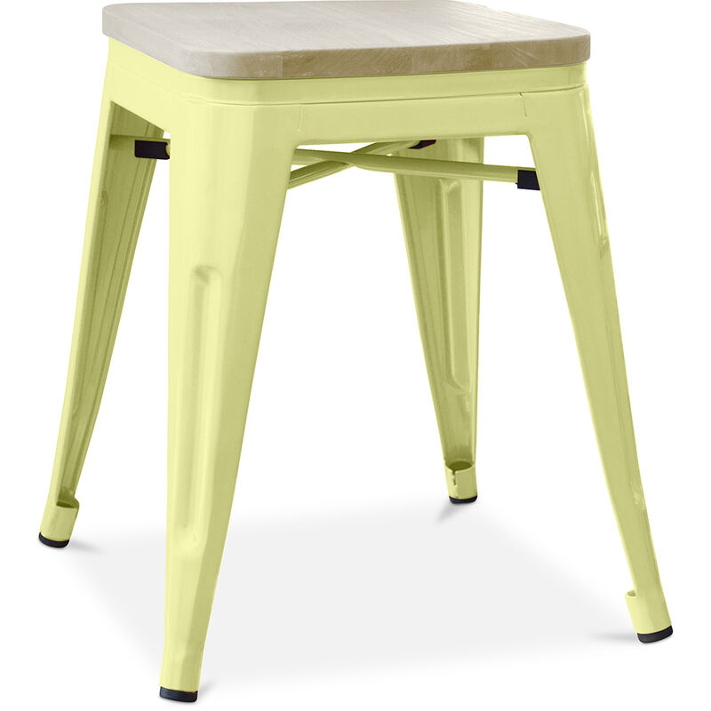 

Privatefloor - Taburete Stylix - 46cm - Metal y madera clara Amarillo pastel Madera, Hierro