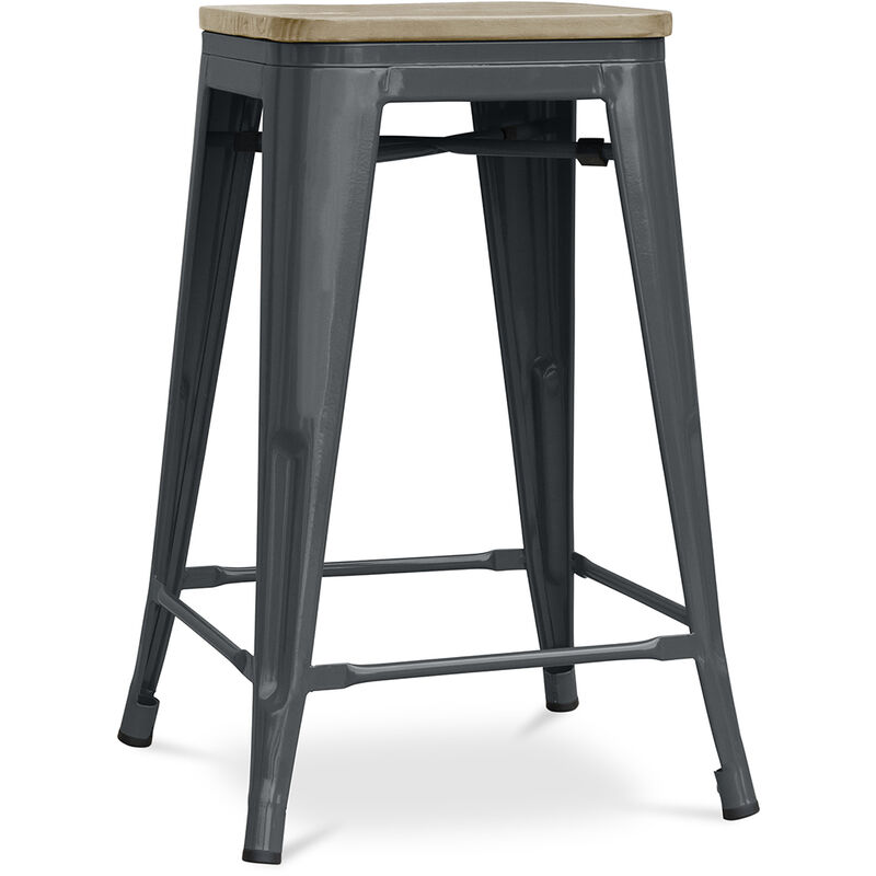 

Taburete Stylix - 61cm - Metal y madera clara Gris oscuro