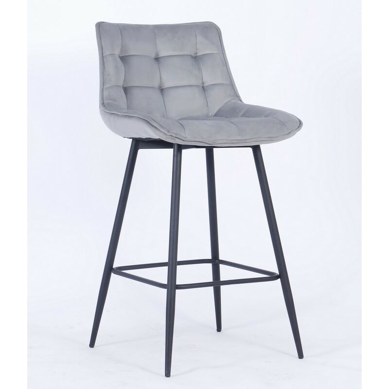 

Taburete FABIO, metal, tapizado velvet 19 gris