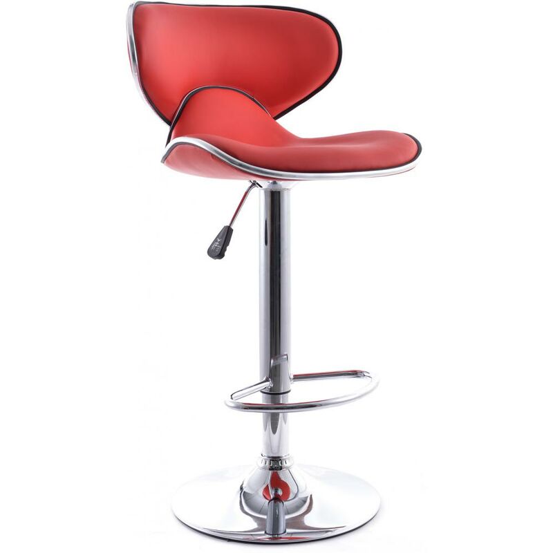 

Privatefloor - Taburete Giratorio de Bar Curve Back – Altura Ajustable Rojo