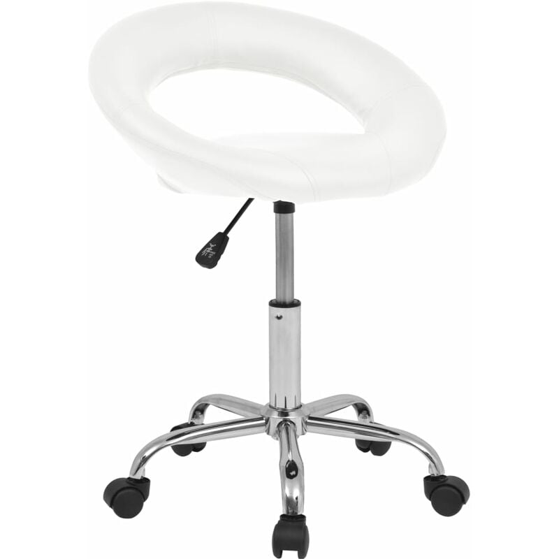 

vidaXL Taburete giratorio de peluquería cuero sintético blanco - Blanco