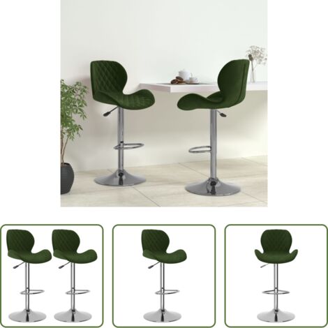Taburete giratorio -  Taburetes de cocina 2 unidades terciopelo verde oscuro