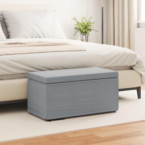 Taburete Gris Claro 81 x 41 x 40 cm Tela y Madera Ingeniería