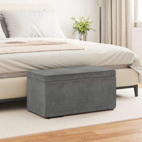 Taburete Gris oscuro Terciopelo y Madera Fabricada