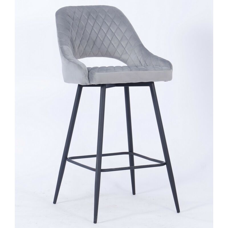

Taburete HONORIO, metal, tapizado velvet 8 gris