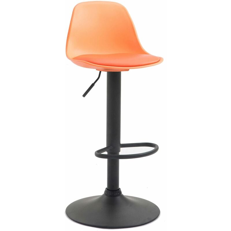 

Taburete Kiel Estructura de Plástico & Asiento de Polipiel Naranja Metal negro mate