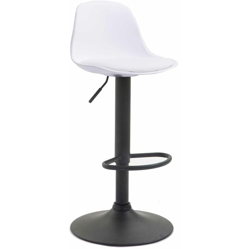 

Taburete Kiel Estructura de Plástico & Asiento de Polipiel Blanco Metal negro mate