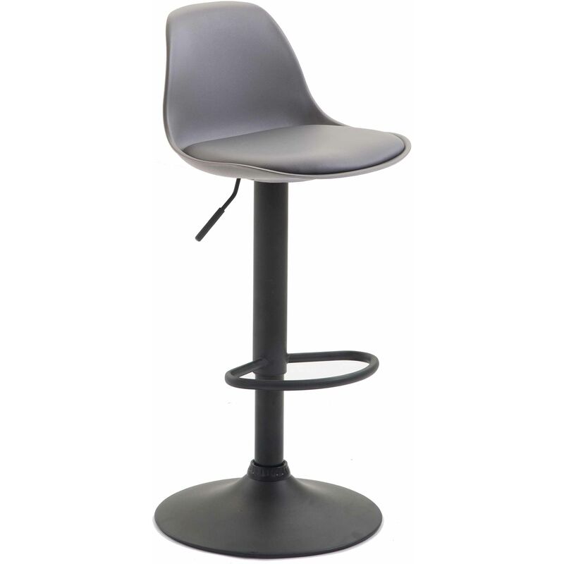 

CLP - Taburete Kiel Estructura de Plástico & Asiento de Polipiel Gris Metal negro mate