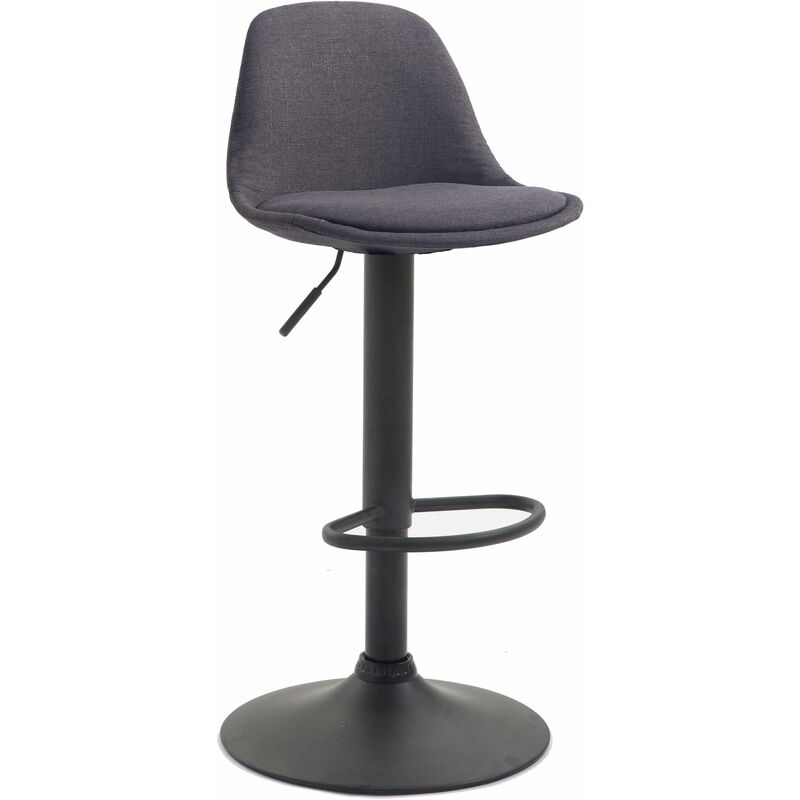 

Taburete KIEL Tapizado en Tela Gris oscuro Metal negro mate