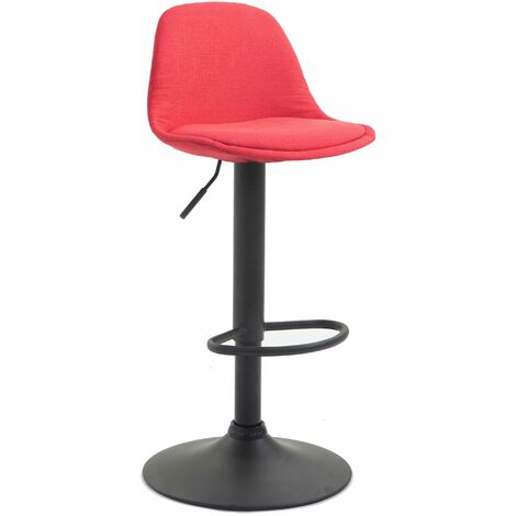 Taburete Kiel Tapizado En Tela Negro Rojo