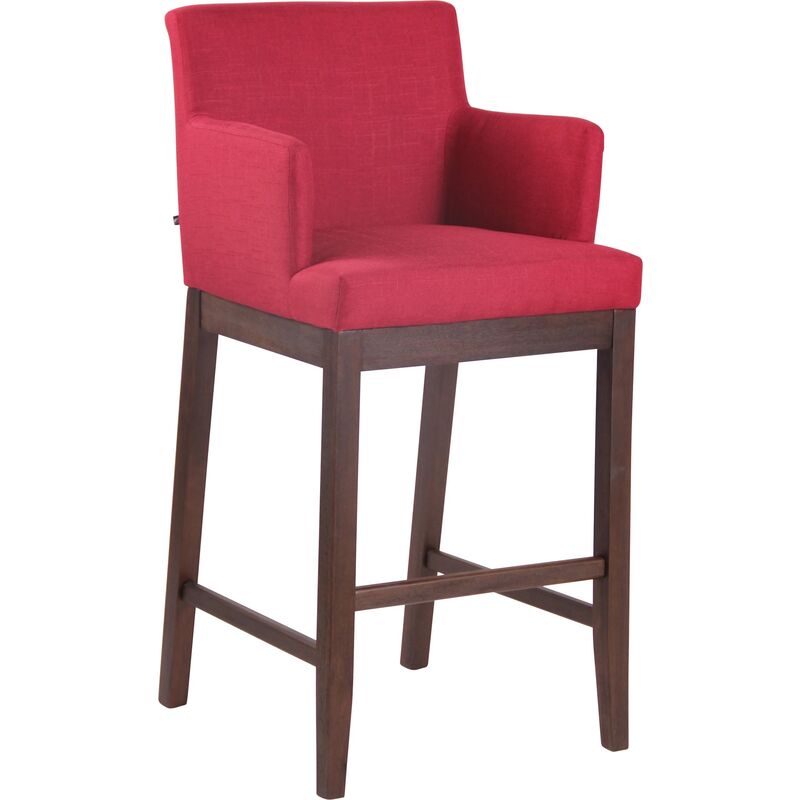 

Taburete Laredo Tapizado En Tela Rojo Antigüo