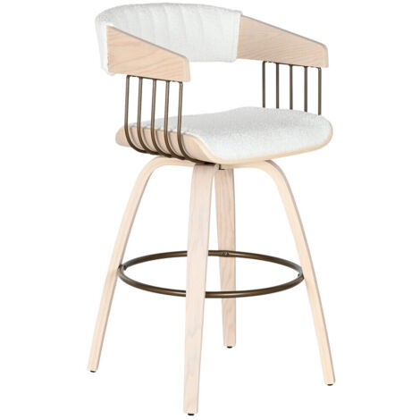 Taburete Madera Poliester 51,5X47,5X94,5 Blanco