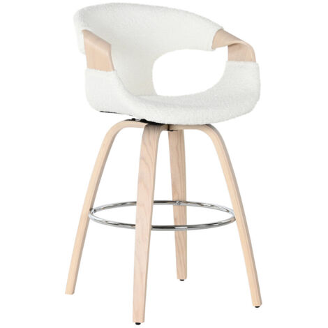 Taburete Madera Poliester 55,5X52,5X92,5 Blanco