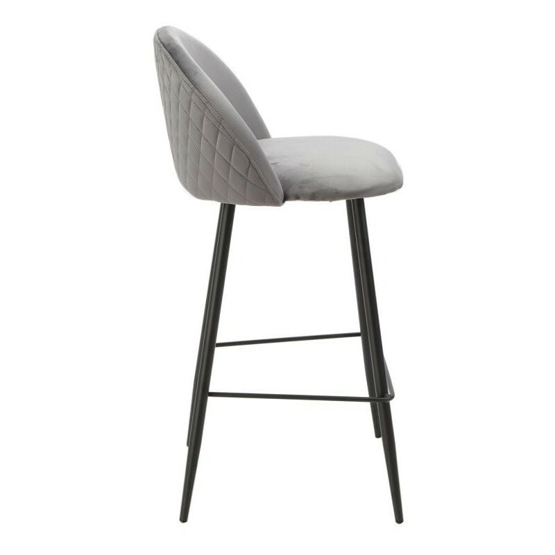 

Taburete MAGDA, metal, tapizado velvet gris