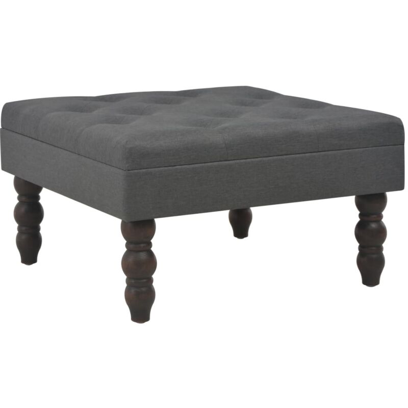

vidaXL Taburete 60x60x36 cm Poliéster Gris Oscuro - Gris
