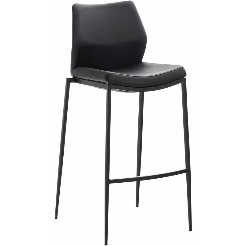 

Taburete Matola Tapizado En Cuero Sintético Negro Metal negro mate