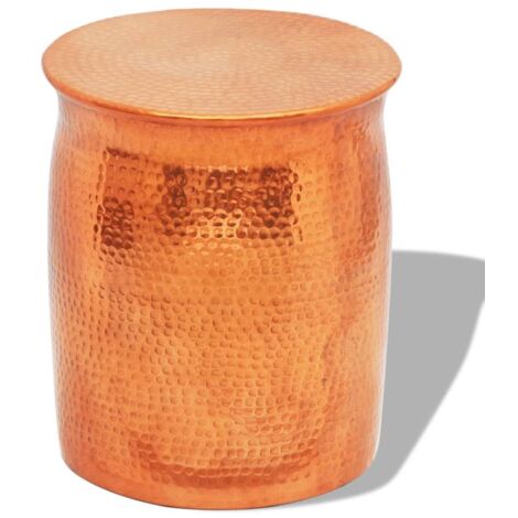 Taburete/mesita de centro de aluminio martillado color cobre