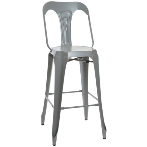 Taburete Metal 44X49X113 Respaldo Gris MB207888