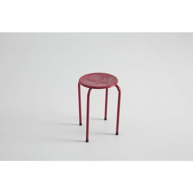 

Taburete metal apilable Rojo