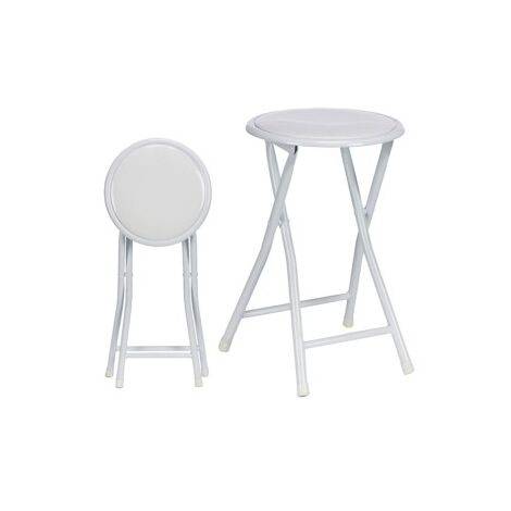 Taburete metal plegable blanco