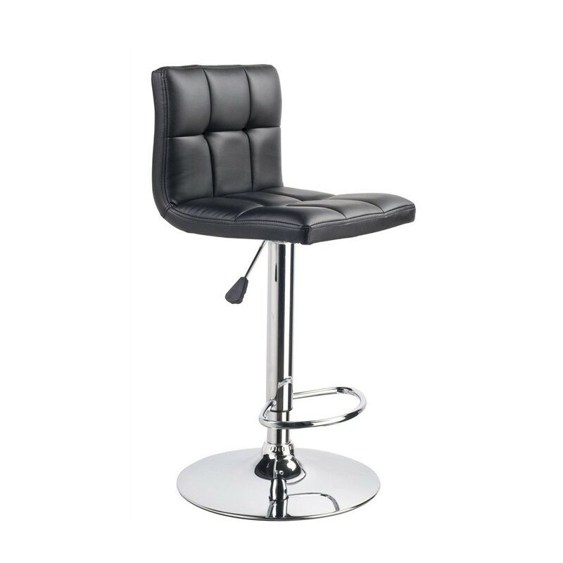 

Taburete MIAMI (L), cromado, similpiel negra
