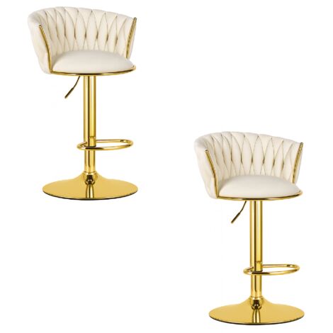Taburete MIG - base beige / oro x 2