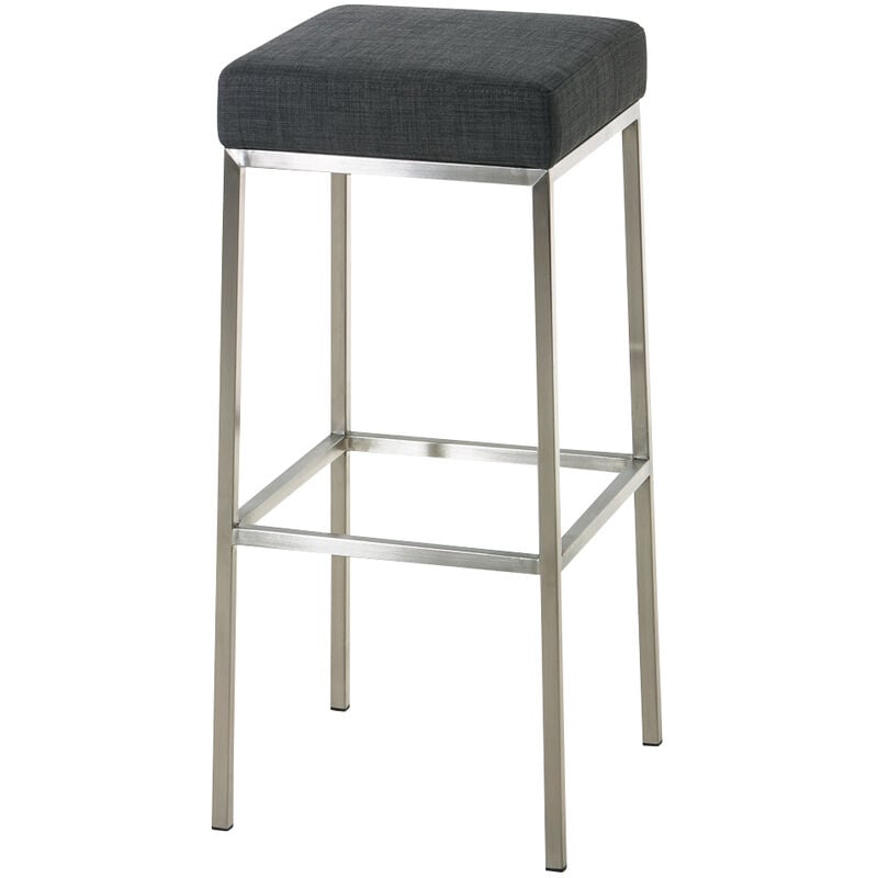 

Taburete Montreal 80 En Tela & Base De Acero Inox. Gris oscuro