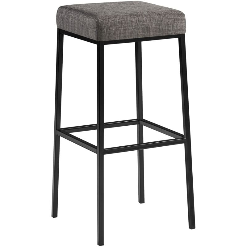 

Taburete Montreal 85 En Tela & Base Negra Gris