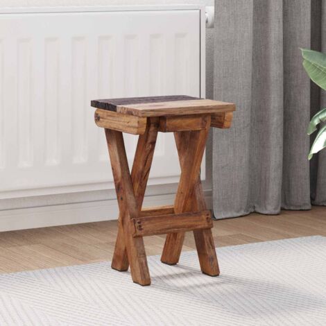 Taburete Natural 30 x 30 x 48 cm Madera maciza recuperada