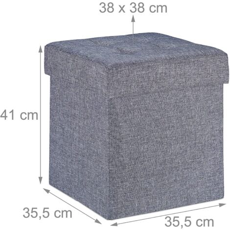 Taburete otomano con espacio de almacenamiento gris 130002755