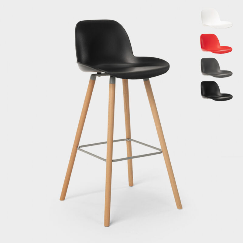 

Superstool - Taburete alto moderno de diseño escandinavo para bar y cocina Eiffel Burj 75 | Negro