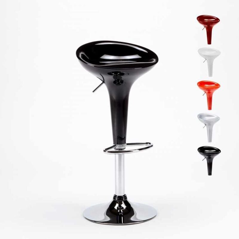 

Superstool - Taburete bar y cocina ajustable giratorio diseño moderno San Francisco | Negro