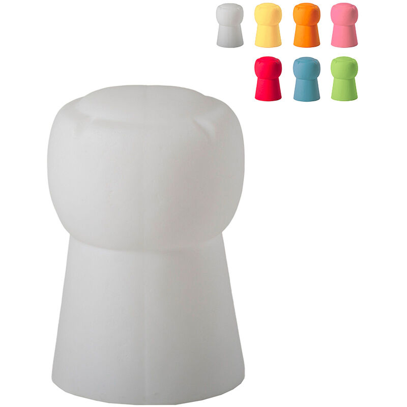 

Taburete Cin Cin luminoso con tapa de botella para bares y discotecas | Blanco - Slide