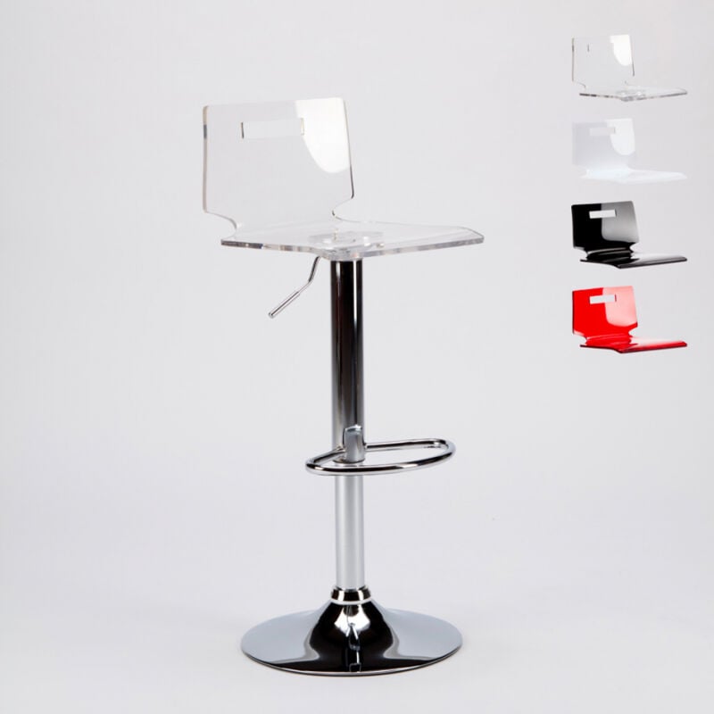 

Superstool - Taburete bar y cocina acero cromado diseño moderno San José | Transparente