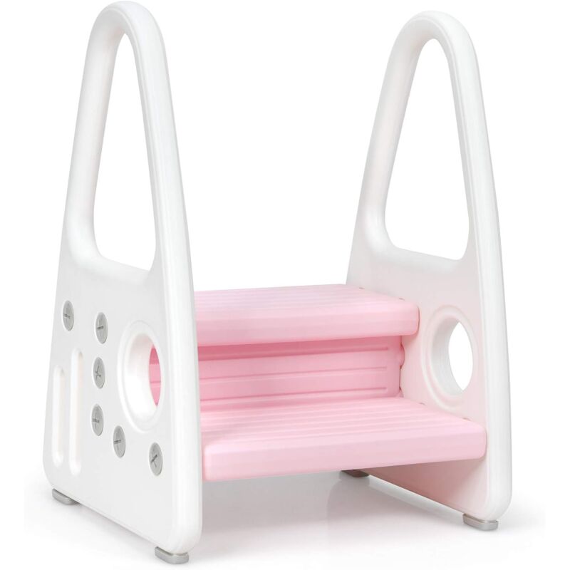 

Taburete para Niños de 2 Niveles Escalera Multiusa para Niños de Plástico Escalón Infantil para Habitaciones de Niños Cocina Baño (Rosa)