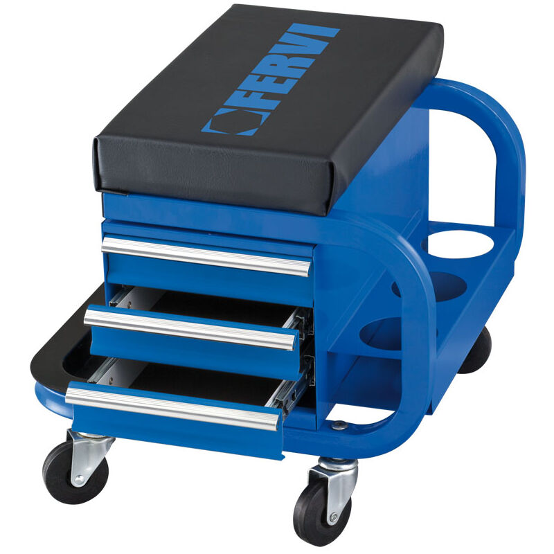 

Taburete Mecanico Para Taller Con 3 Cajones Herramientas Fervi 0645/Cc